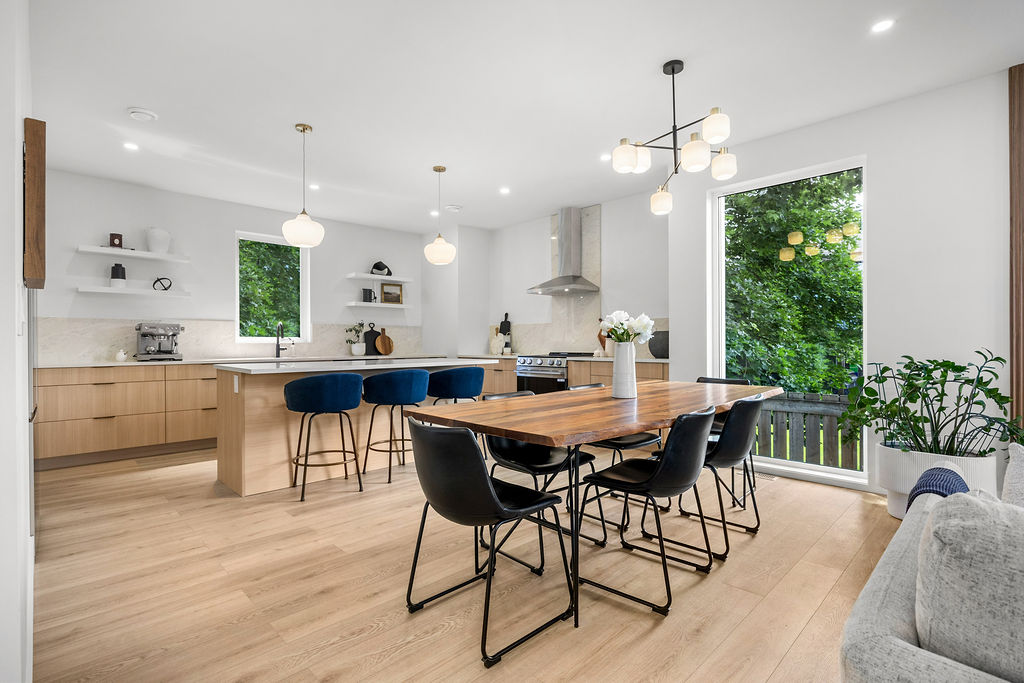 Kitchen island and dining