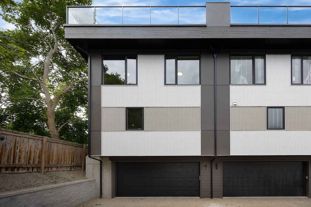 Rear elevation with private garages